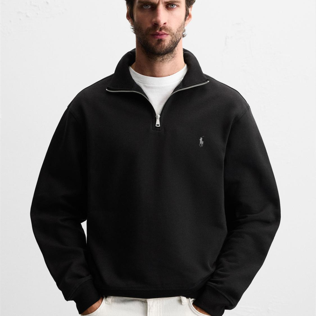 R&L™  BASIC QUARTER-ZIP BLACK